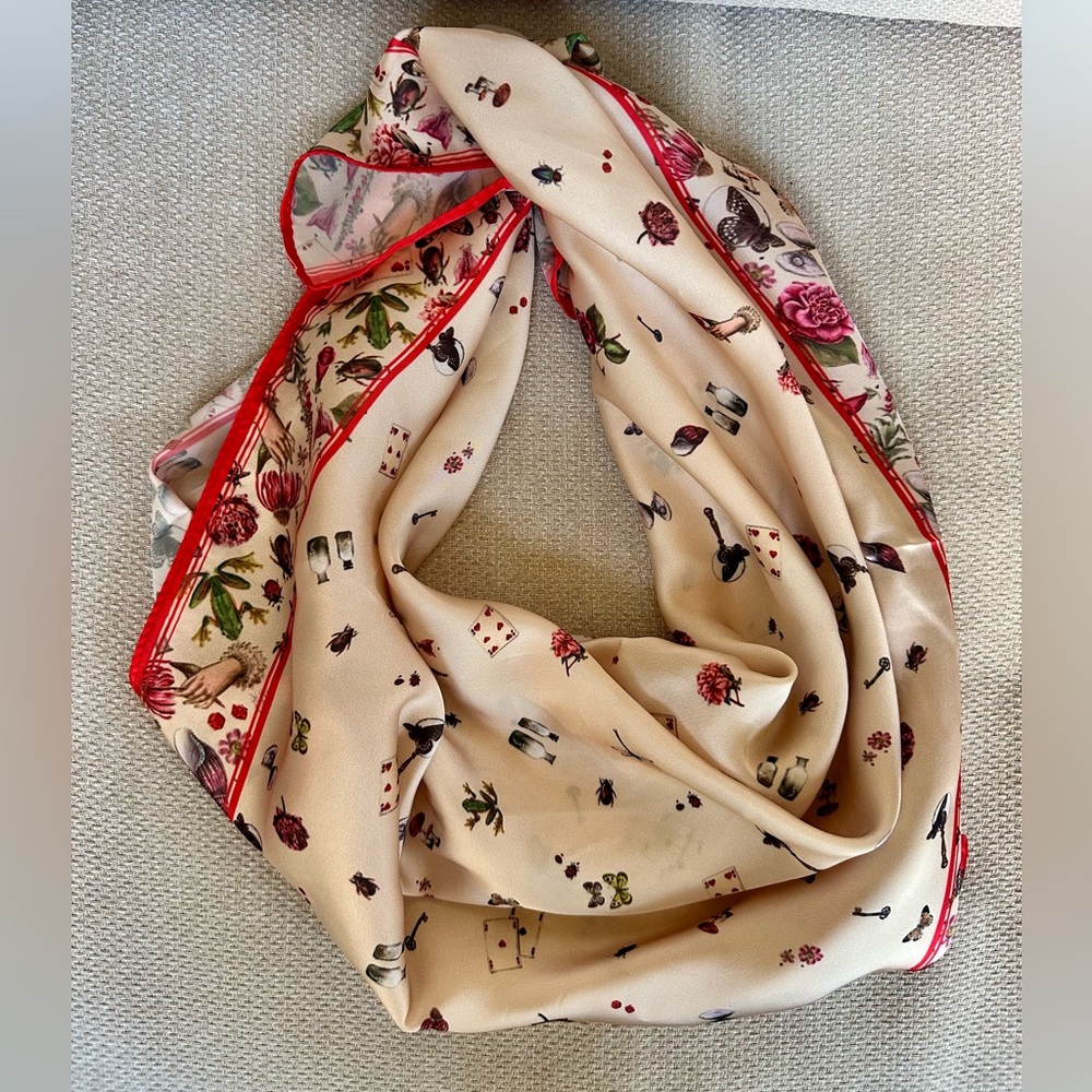 SOLD: Fable England Alice’s Adventures Scarf – 27” x 27”